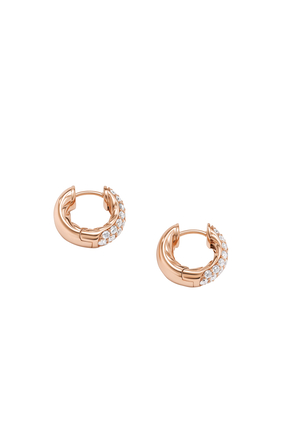 DY Mercer Micro Hoop Earrings, 18k Rose Gold & Diamonds